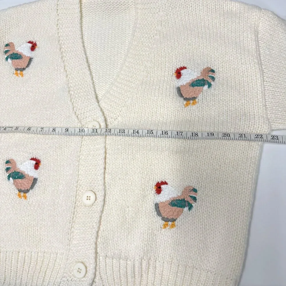 Embroidered Chicken Cardigan Sweater - Picture 9 of 10